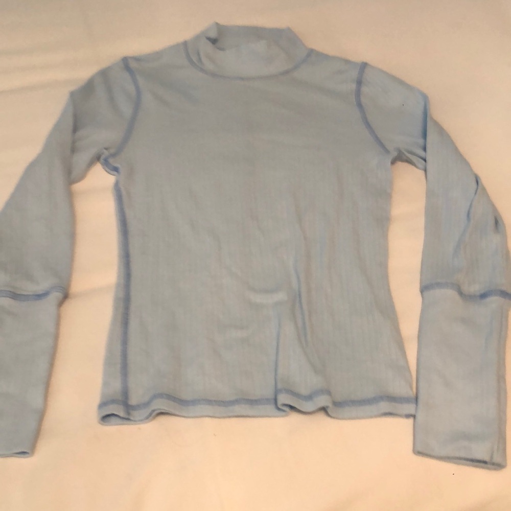Free People Light Blue Long Sleeve Top